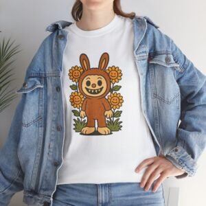 Labubu, Cute Bunny Spring Tee, Floral Graphic T-Shirt, Unisex Cotton Tee, Easter Gift