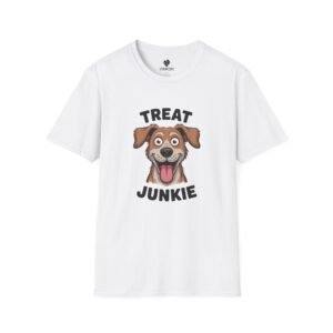 Funny Dog Lover Unisex T-Shirt, Pet Owner Gift, Dog Mom Shirt, Treat Junkie Tee, Casual Dog T-Shirt, Gift for Dog Lovers