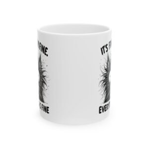 Funny Ceramic Mug - It's Fine, Everything is Fine - Gift for Coffee Lovers, Humor Mug, Cat Lover Gift, Office Coffee Cup, Stress [...]